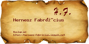 Hernesz Fabrícius névjegykártya